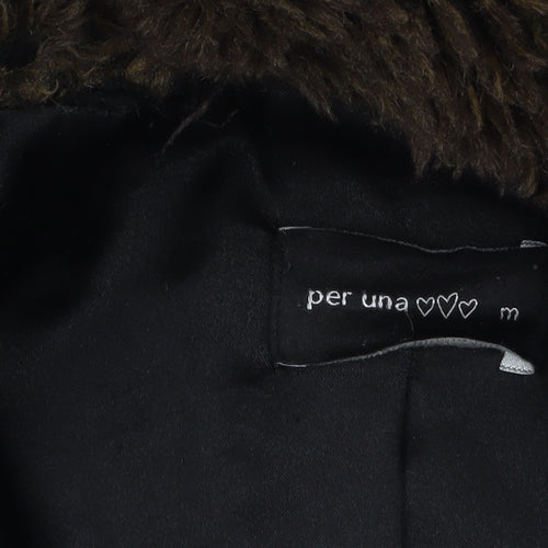 Marks and Spencer Per Una Women's Brown Faux Fur Mid-Length Coat M