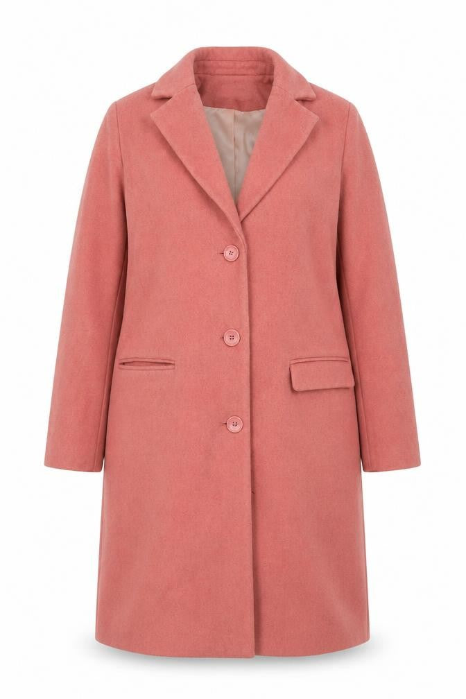 Crew Clothing Women’s Pink Wool Blend Long Overcoat Size 10