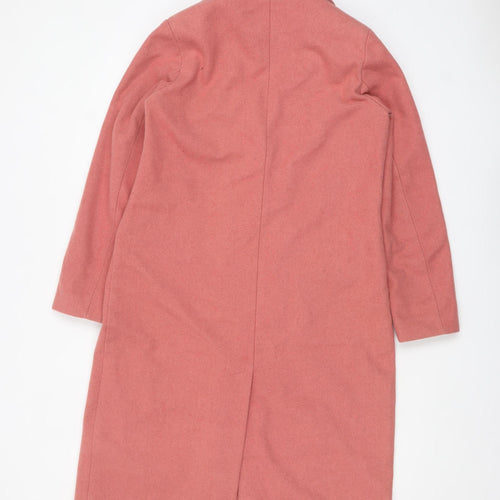 Crew Clothing Women’s Pink Wool Blend Long Overcoat Size 10