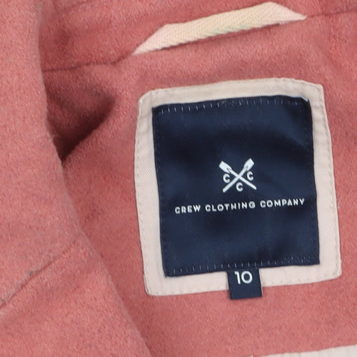 Crew Clothing Women’s Pink Wool Blend Long Overcoat Size 10