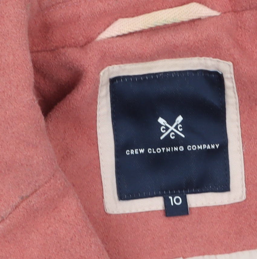 Crew Clothing Women’s Pink Wool Blend Long Overcoat Size 10