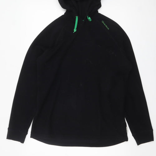 Quechua Men's Black Fleece Pullover Hoodie Size L Outdoor Wear