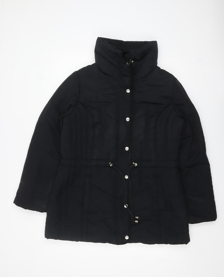 Anne Weyburn Women's Black Size 16 Mid-Length Puffer Coat