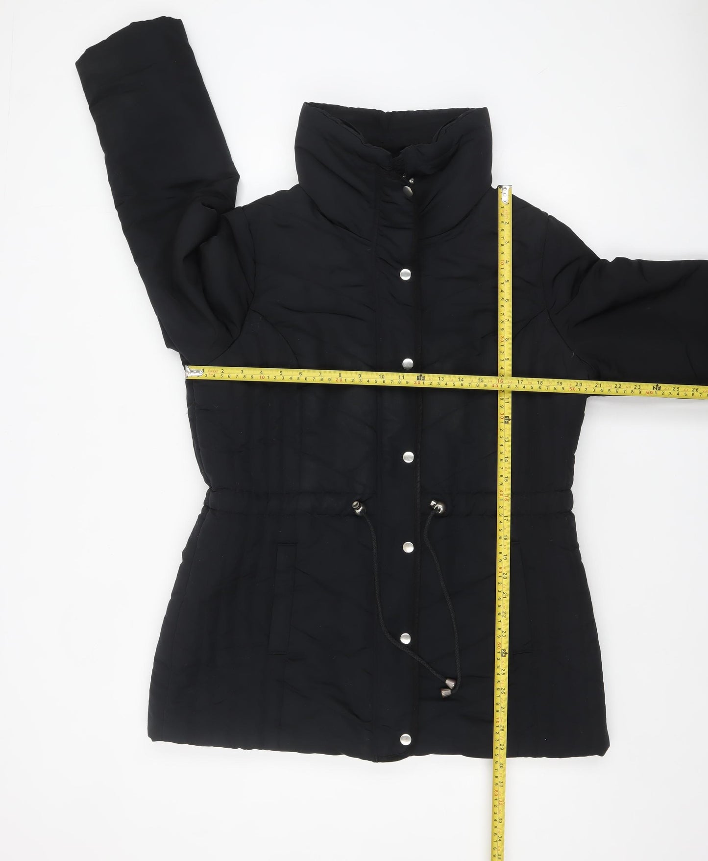 Anne Weyburn Women's Black Size 16 Mid-Length Puffer Coat