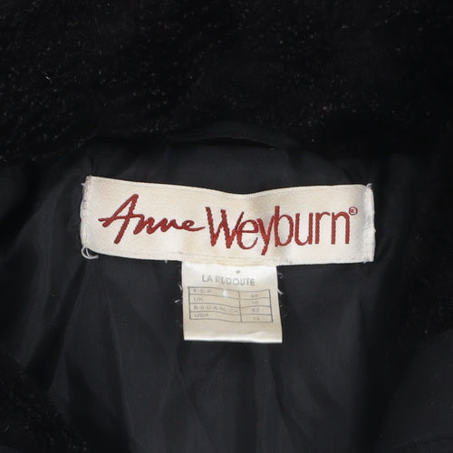 Anne Weyburn Women's Black Size 16 Mid-Length Puffer Coat