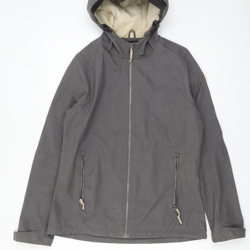 G.I.G.A. DX Women's Grey Softshell Hooded Windbreaker Jacket Size 12