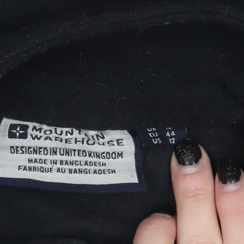 Mountain Warehouse Womens Black Fleece Jacket Size 16 Full Zip Winter Warm