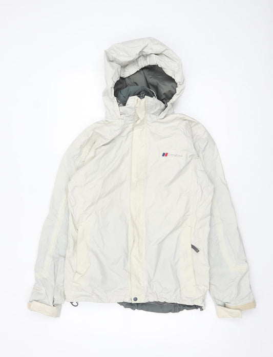 Berghaus Women Ivory Waterproof Hooded Rain Jacket Size 10