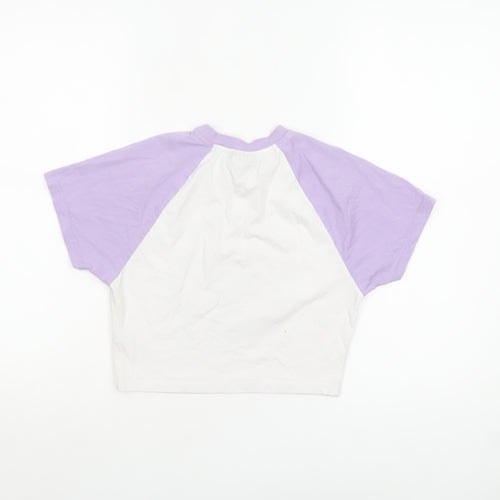 Reclaimed Vintage Women's Multicoloured Cropped T-Shirt Size 8