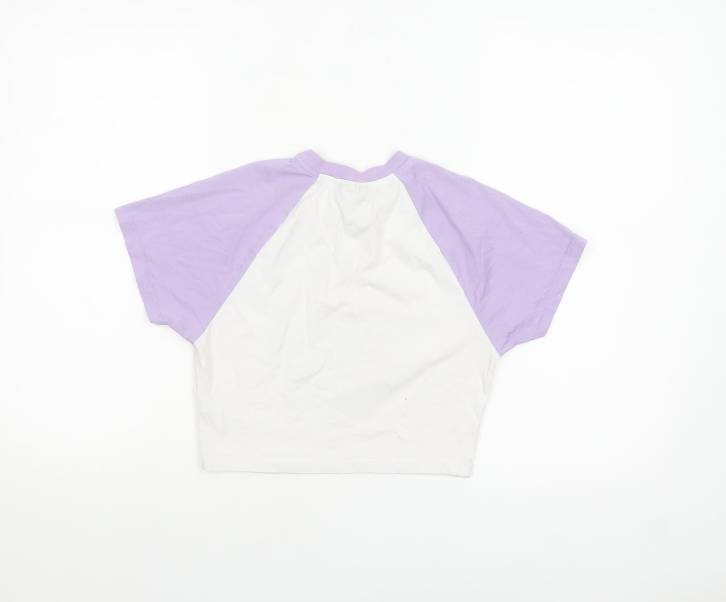 Reclaimed Vintage Women's Multicoloured Cropped T-Shirt Size 8