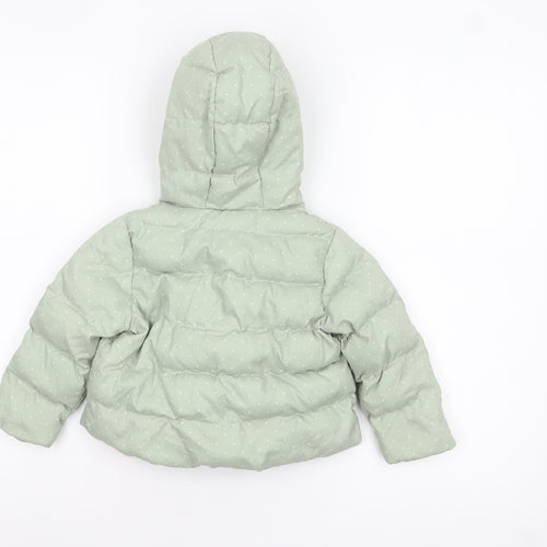 Next Unisex Baby Green Puffer Jacket Hooded Quilted Coat 18-24 Months