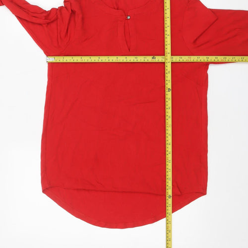 Sandwich Women's Red Long Sleeve Tunic Blouse Size L