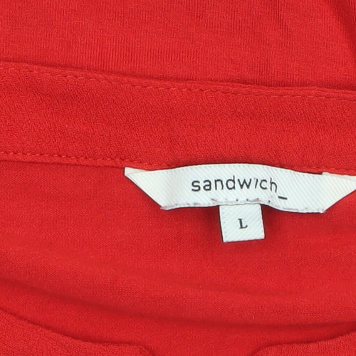 Sandwich Women's Red Long Sleeve Tunic Blouse Size L