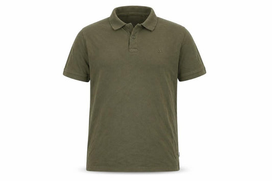Front view of Jack & Jones Men's Green Cotton Polo Shirt M Regular Fit