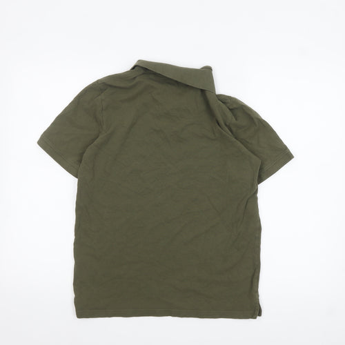 Jack & Jones Men's Green Cotton Polo Shirt M Regular Fit