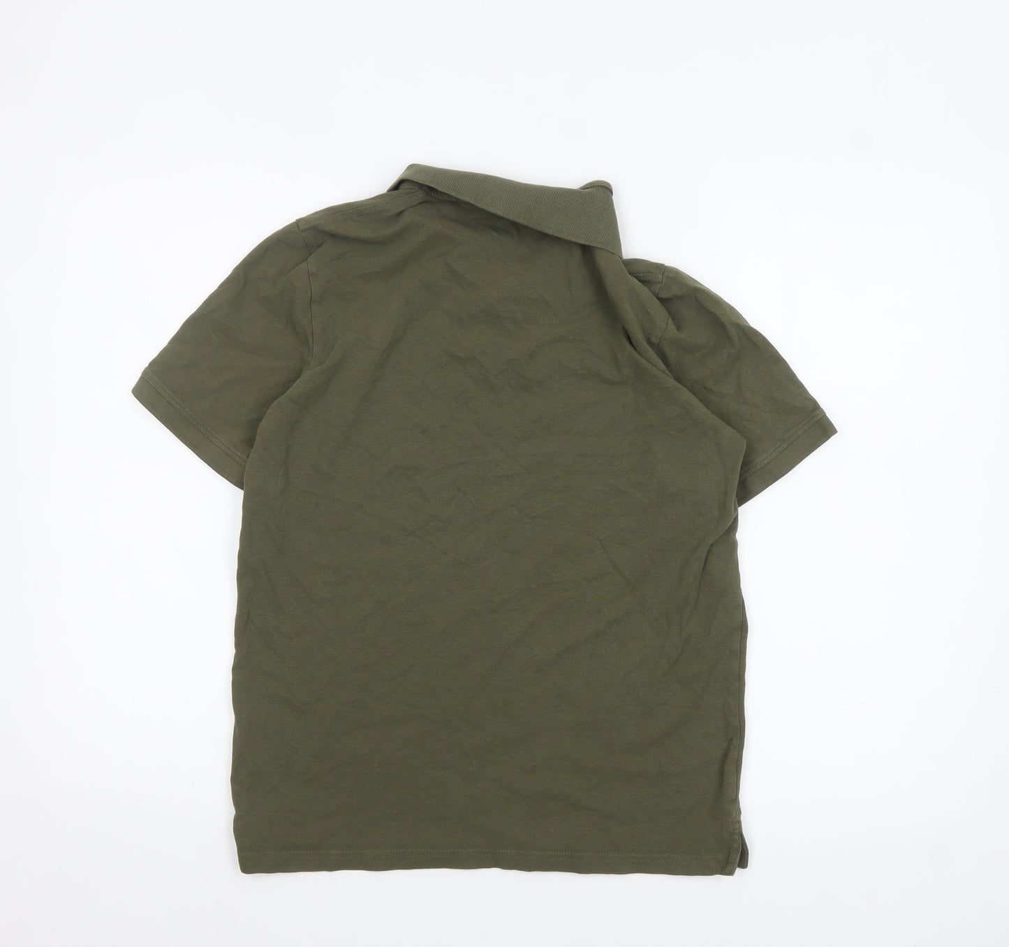 Jack & Jones Men's Green Cotton Polo Shirt M Regular Fit