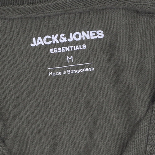 Jack & Jones Men's Green Cotton Polo Shirt M Regular Fit