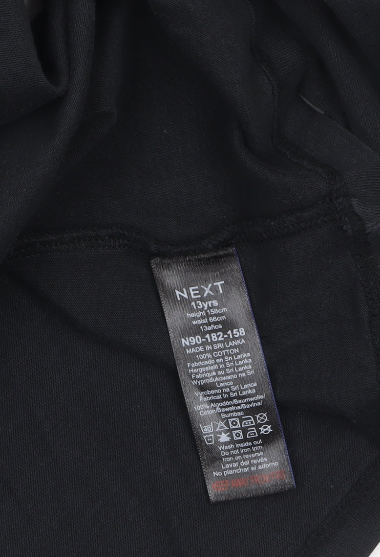 Next Girls Black Festive Era Long Sleeve Cotton T-Shirt - Size 13 Years