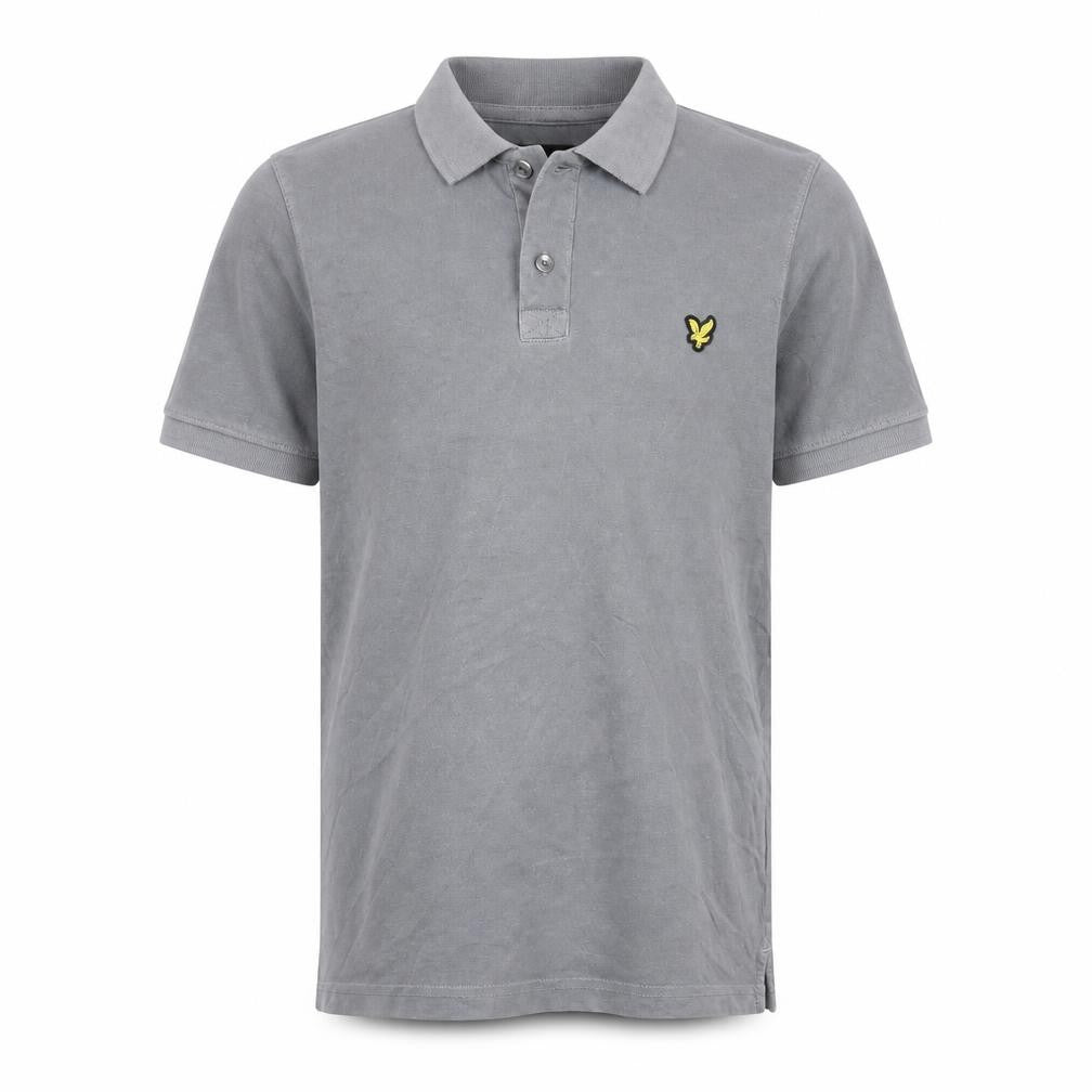 Lyle & Scott Boys Grey Polo Shirt 10-11 Years Cotton Button Collar