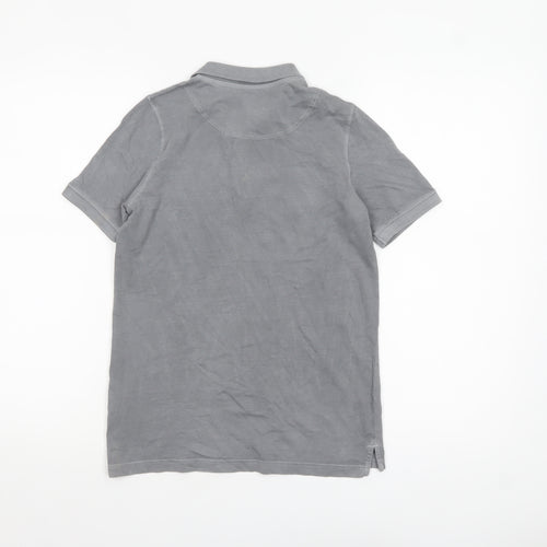 Lyle & Scott Boys Grey Polo Shirt 10-11 Years Cotton Button Collar