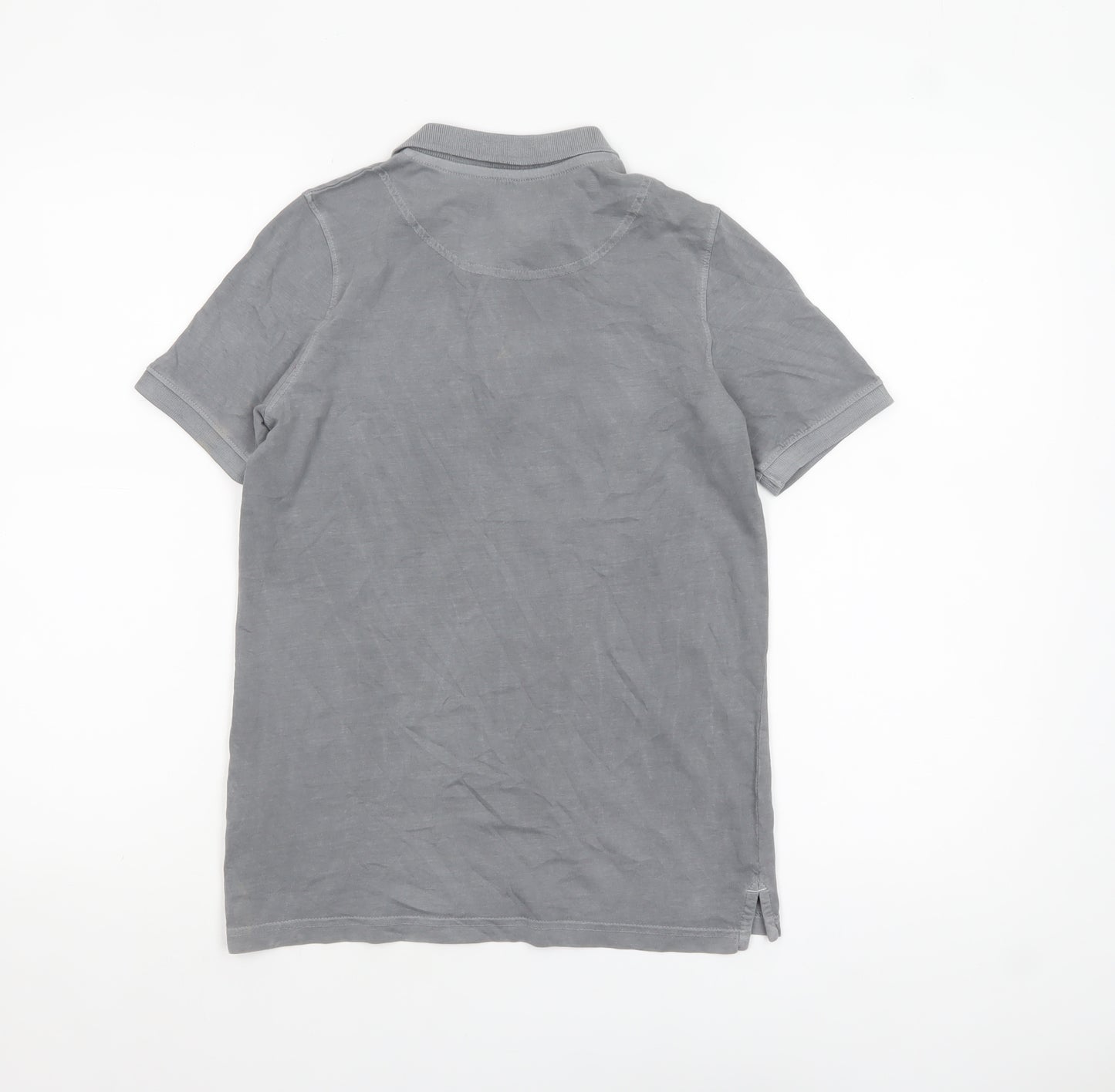 Lyle & Scott Boys Grey Polo Shirt 10-11 Years Cotton Button Collar