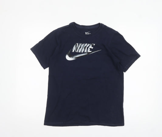 Nike Boys Blue Athletic Fit Logo T-Shirt Short Sleeve 13-14 Years