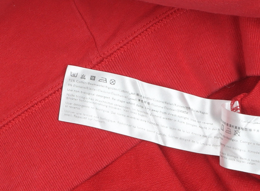 Jack Wills Womens Red Cropped Long Sleeve Crew Neck T-Shirt Size 8