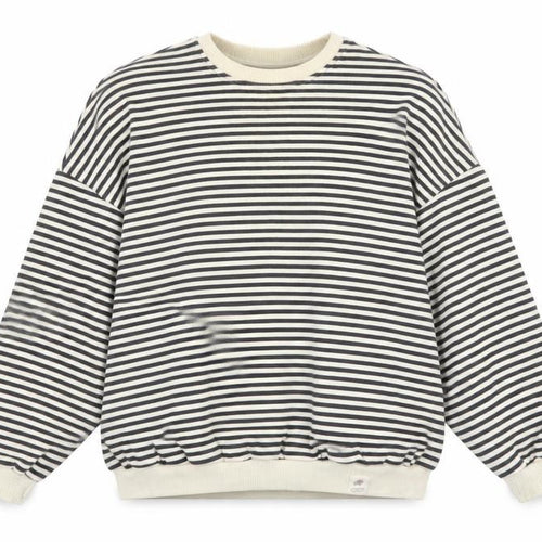 Pull&Bear Women’s Black & White Striped Crew Neck Sweatshirt XS