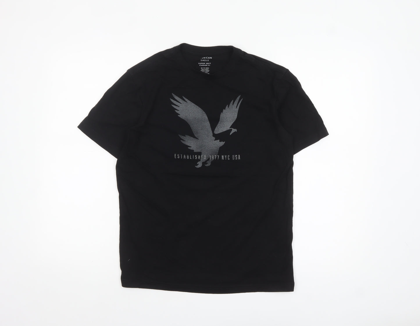 American Eagle Men's Black XS Graphic Eagle T-Shirt