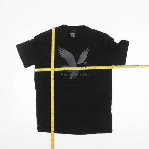 American Eagle Men's Black XS Graphic Eagle T-Shirt