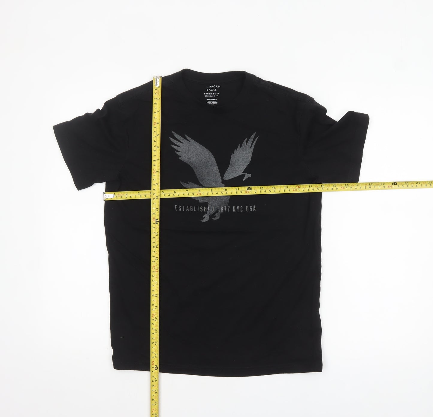 American Eagle Men's Black XS Graphic Eagle T-Shirt