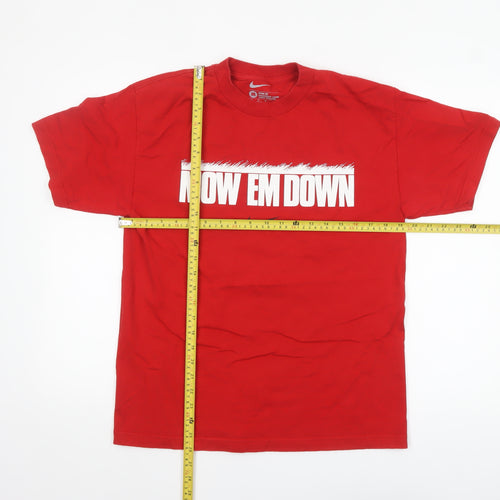 Nike Men's Red Loose Fit Graphic T-Shirt M Crew Neck Cotton
