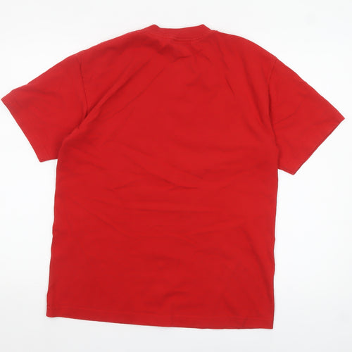 Nike Men's Red Loose Fit Graphic T-Shirt M Crew Neck Cotton