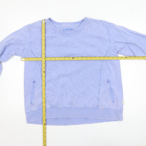 Orvis Women Light Blue Cotton Pullover Sweatshirt Size L