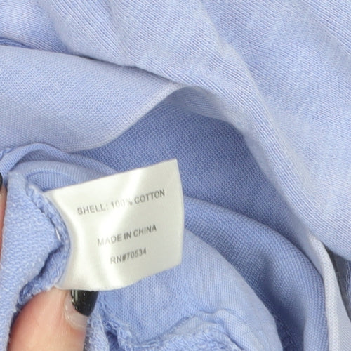 Orvis Women Light Blue Cotton Pullover Sweatshirt Size L