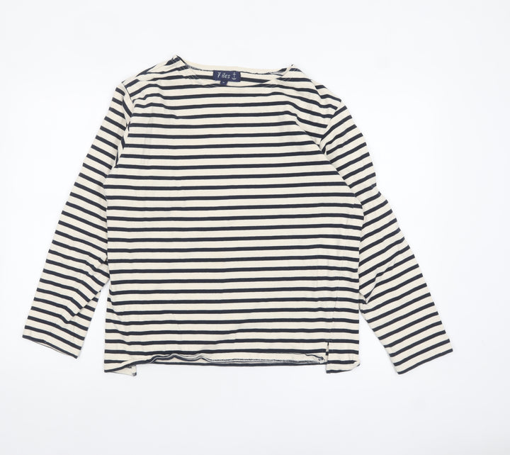 7 Iles Women's Multicoloured Striped Cotton Long Sleeve T-Shirt M