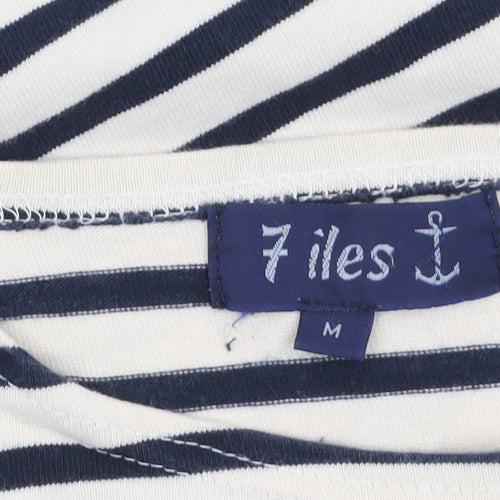 7 Iles Women's Multicoloured Striped Cotton Long Sleeve T-Shirt M
