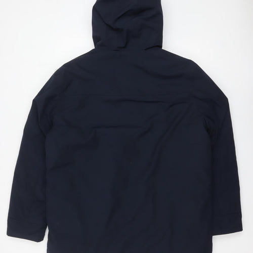 Marks and Spencer Men's Blue Hooded Parka Coat M Regular Polyester Winter