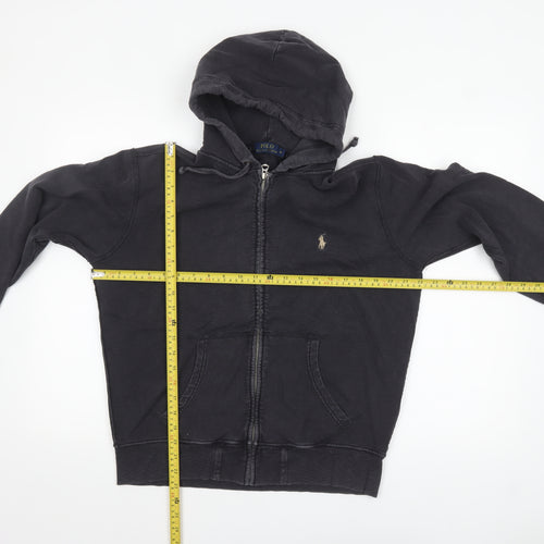 Ralph Lauren Men’s Black Full Zip Hoodie Size M Cotton Logo Sweatshirt