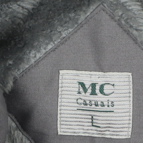 MC Casuals Men's Grey L Hooded Parka Jacket Lined Winter Coat