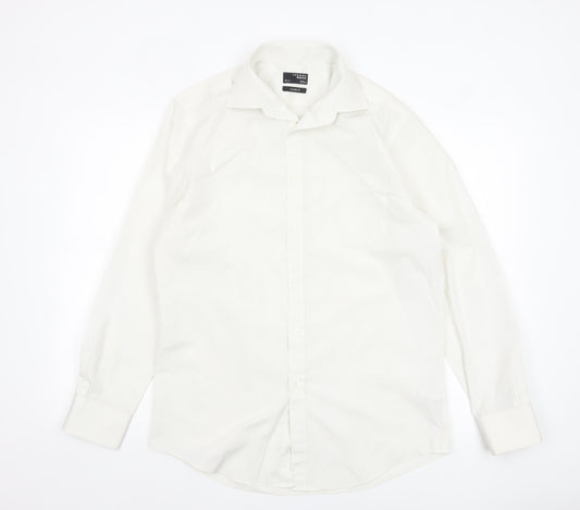 Thomas Nash Men's White Classic Fit Dress Shirt 15.5in Collar