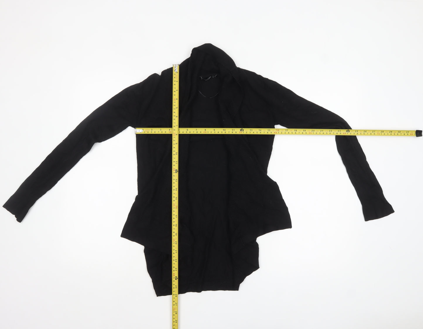 Mango Women's Black Knit Open Cardigan Size 8