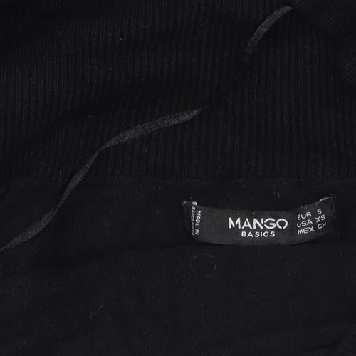 Mango Women's Black Knit Open Cardigan Size 8