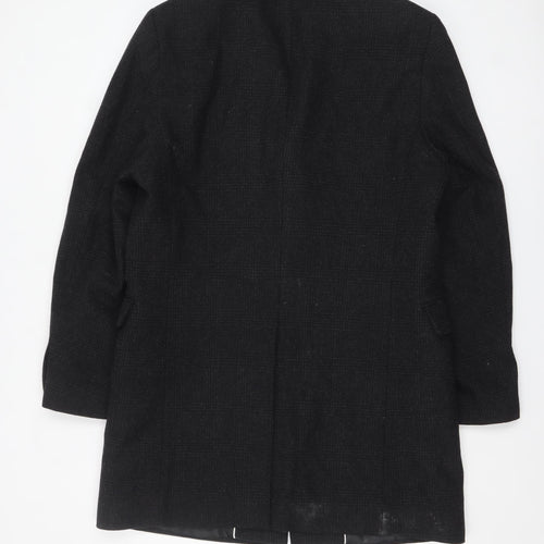 Blaze Men’s Black Wool Blend Mid-Length Classic Overcoat 40R