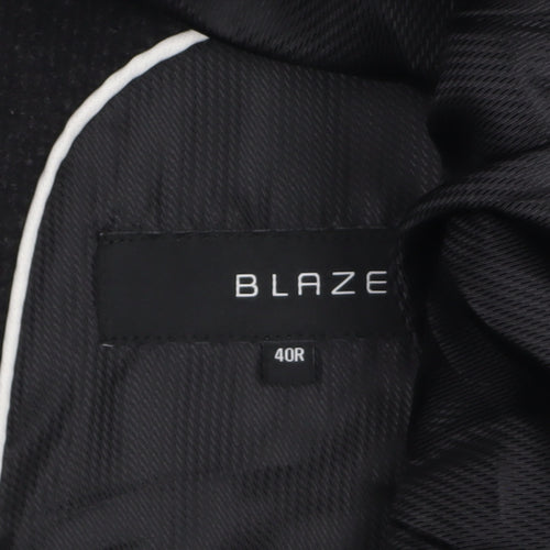 Blaze Men’s Black Wool Blend Mid-Length Classic Overcoat 40R