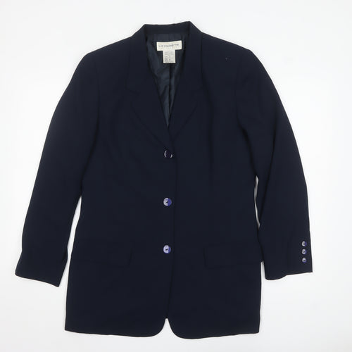 Liz Claiborne Women Navy Blue Single-Breasted Blazer Size 12