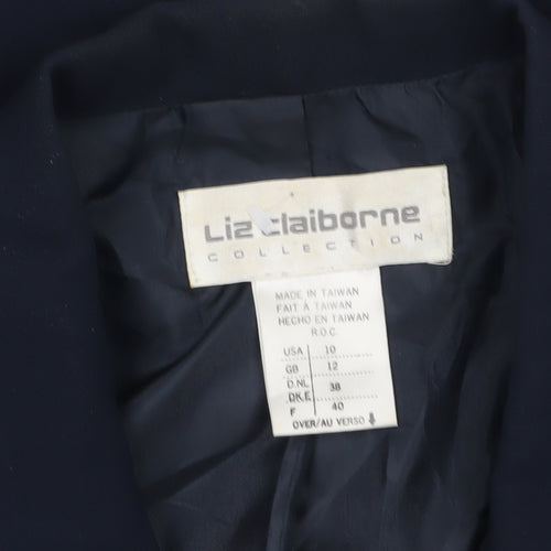 Liz Claiborne Women Navy Blue Single-Breasted Blazer Size 12