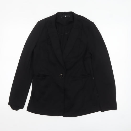 Very Women’s Black Single-Breasted Blazer UK 12 Classic Fit