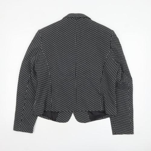 Aria Womens Black Polka Dot Cotton Lined Two Button Blazer Size 18