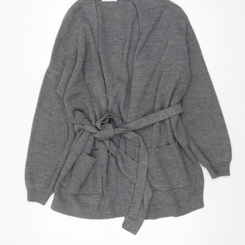 Urban Bliss Women's Grey Knit Belted Cardigan UK 10